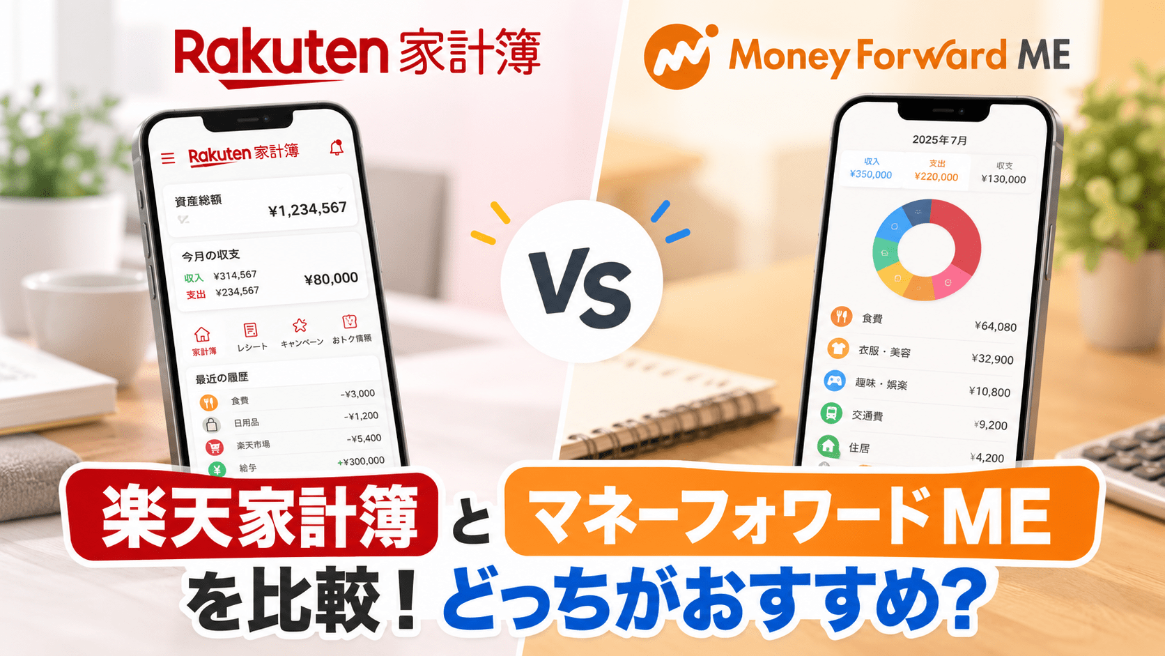 楽天家計簿とマネーフォワードMEを比較！どっちがおすすめ？