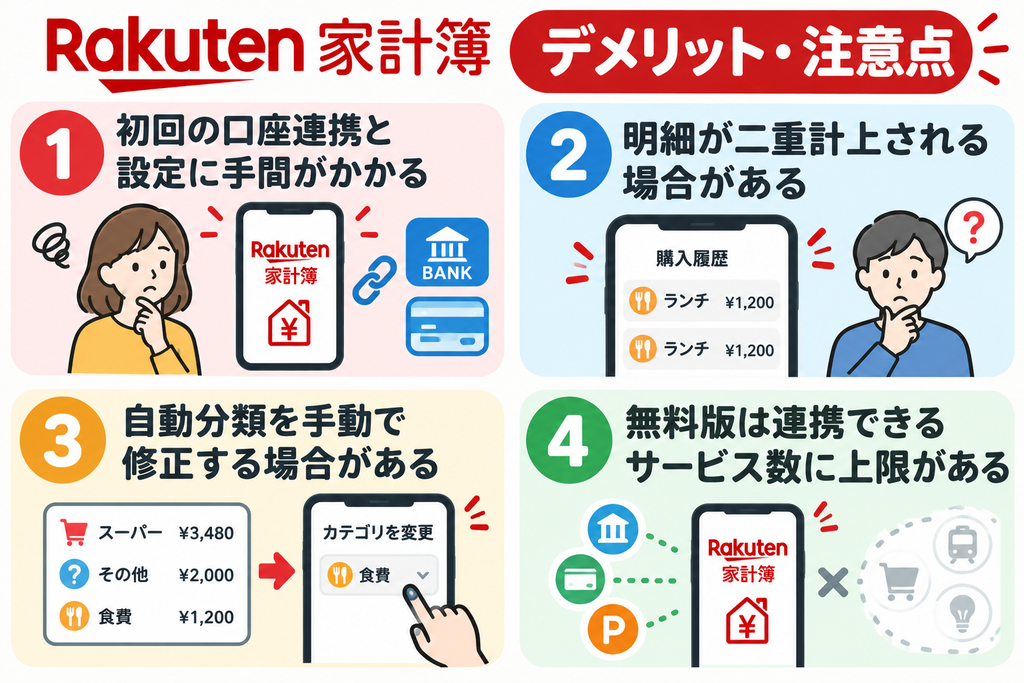楽天家計簿のデメリット・注意点