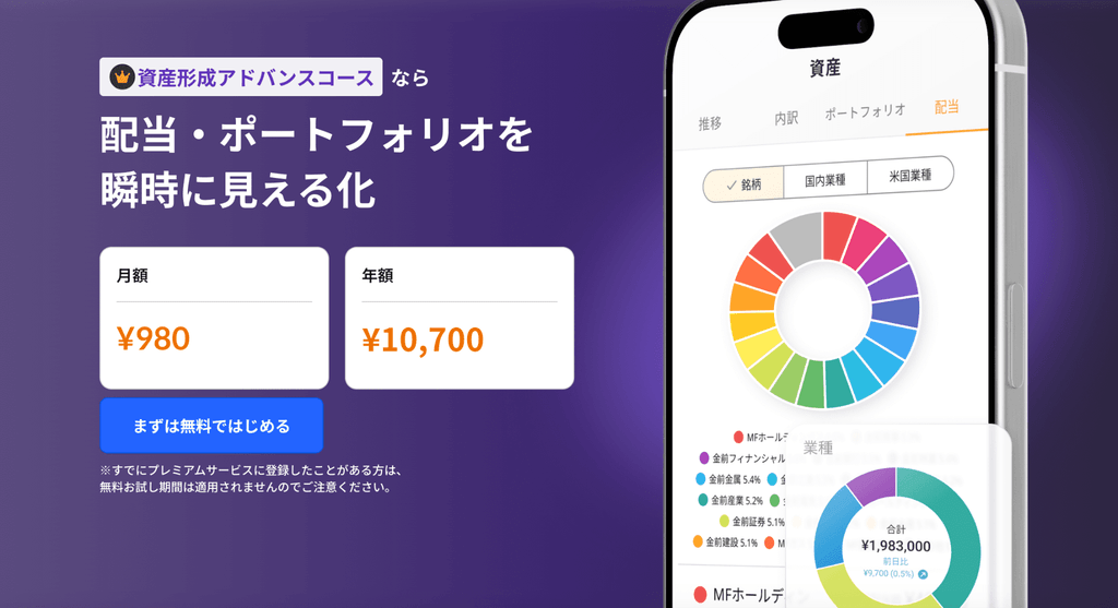 資産形成アドバンスコースの料金・機能