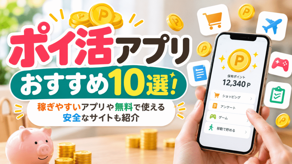 ポイ活アプリおすすめ10選！稼ぎやすいアプリや無料で使える安全なサイトも紹介