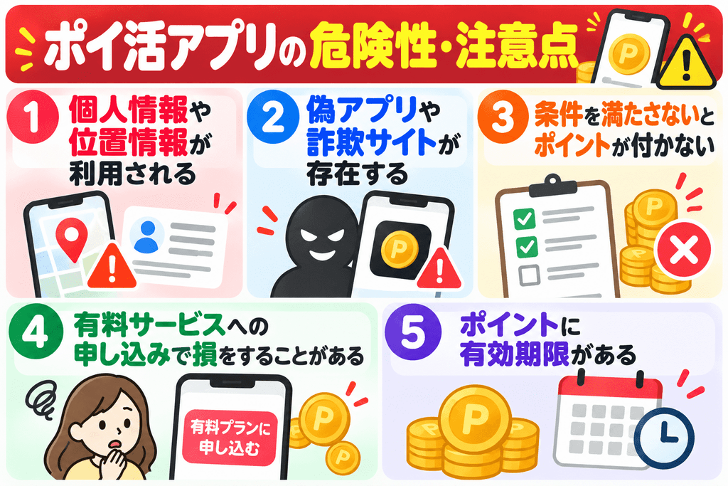 ポイ活アプリの危険性・注意点