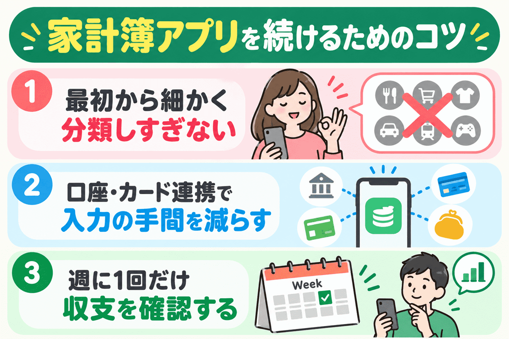 家計簿アプリを続けるためのコツ